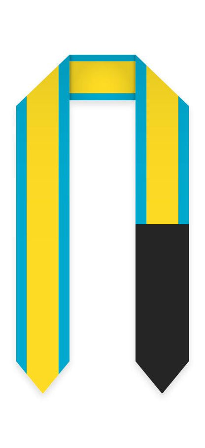 Bahamas Graduation Stole - Bahamas Flag Sash - Graduation Gown and Cap