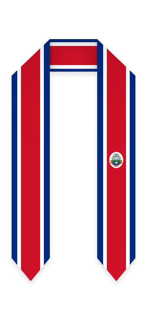 Costa Rica Graduation Stole - Costa Rican Flag Sash - Graduation Gown and Cap