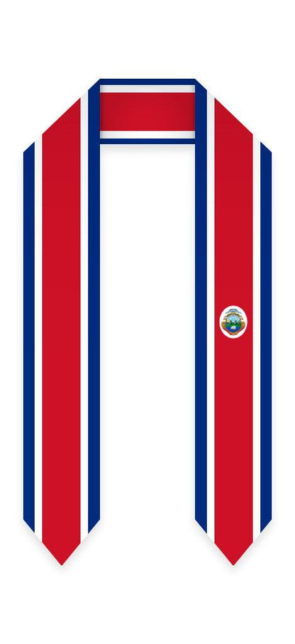 Costa Rica Graduation Stole - Costa Rican Flag Sash - Graduation Gown and Cap