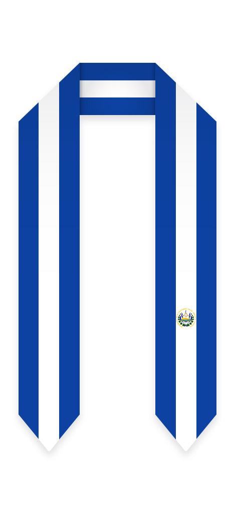 El Salvador Graduation Stole - El Salvadorian Flag Sash - Graduation Gown and Cap
