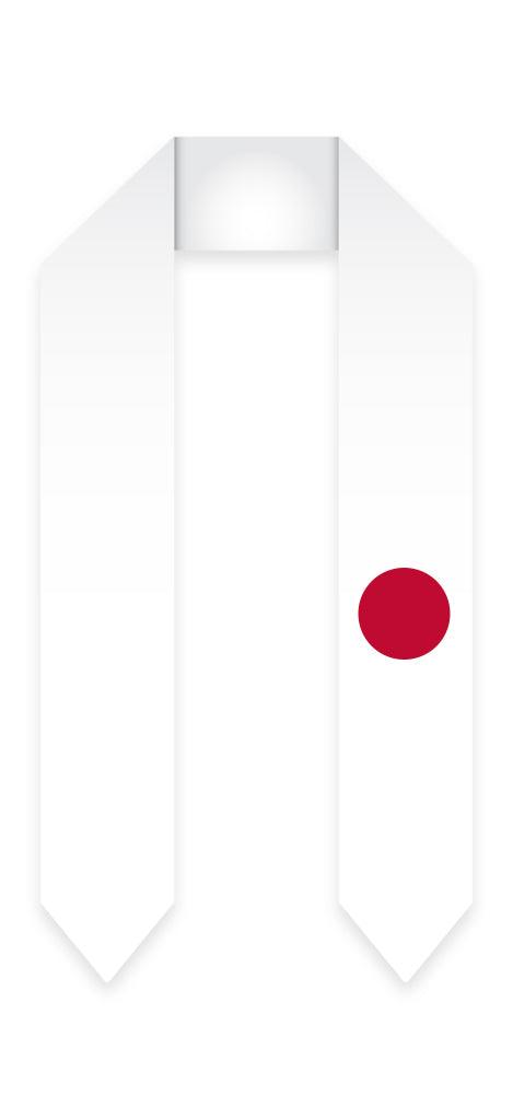 Japan Graduation Stole - Japanese Flag Sash - Graduation Gown and Cap