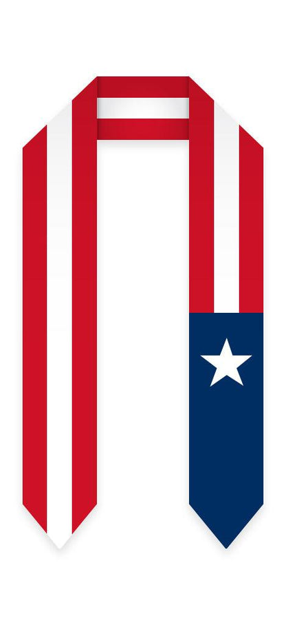 Puerto Rico Graduation Stole - Puerto Rico Flag Sash - Graduation Gown and Cap