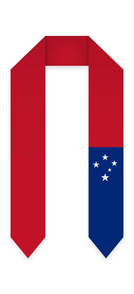 Samoa Graduation Stole - Samoan Flag Sash - Graduation Gown and Cap