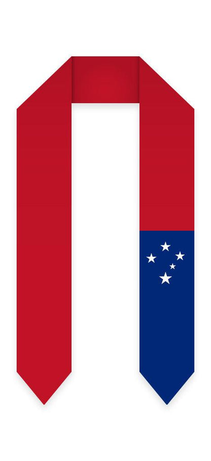 Samoa Graduation Stole - Samoan Flag Sash - Graduation Gown and Cap