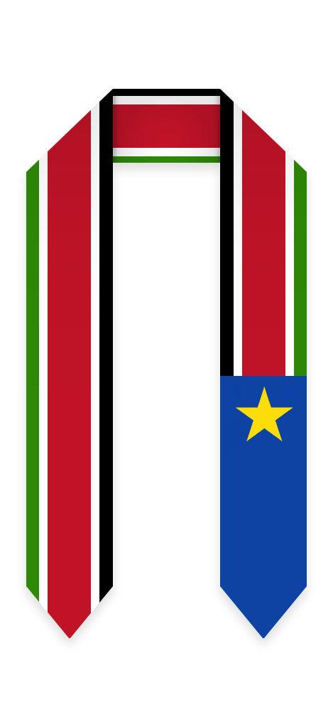 South Sudan Graduation Stole - South Sudan Flag Sash - Graduation Gown and Cap