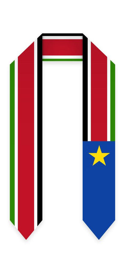 South Sudan Graduation Stole - South Sudan Flag Sash - Graduation Gown and Cap