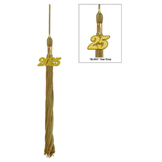 Shiny Antique Gold Elementary Cap & Tassel - Graduation Gown and Cap