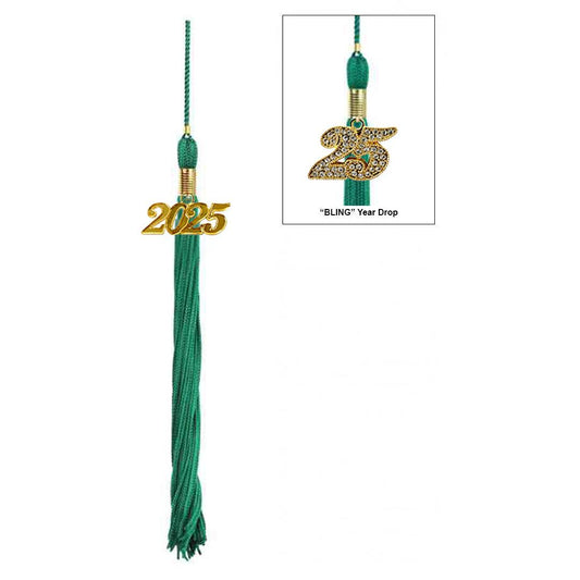 Shiny Emerald Green Junior High/Middle School Cap & Tassel - Graduation Gown and Cap
