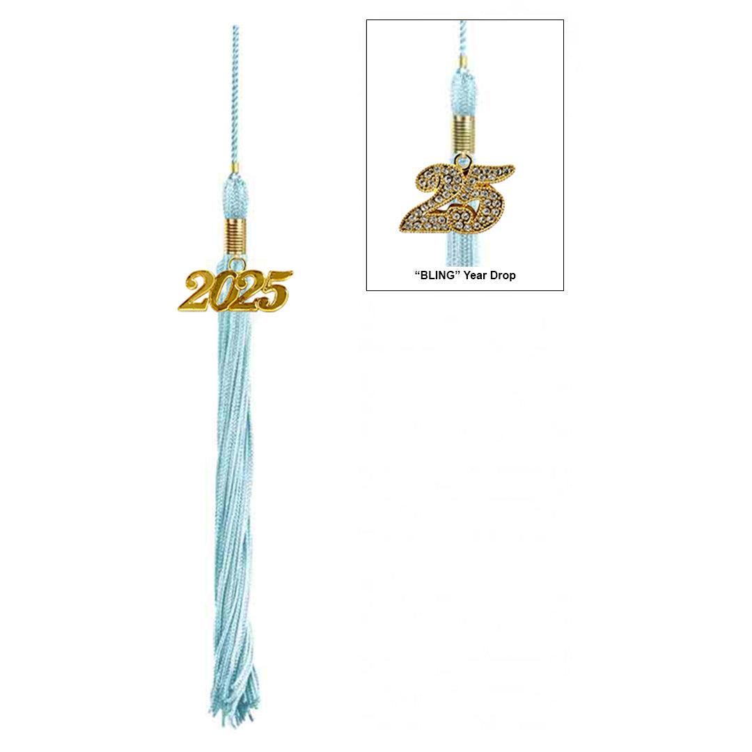 Shiny Light Blue High School Cap & Gown - Graduation Gown and Cap