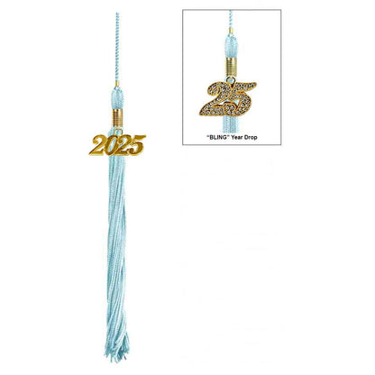 Shiny Light Blue High School Cap & Gown - Graduation Gown and Cap