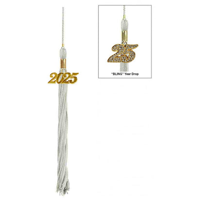 Shiny Silver Junior High/Middle School Cap & Tassel - Graduation Gown and Cap