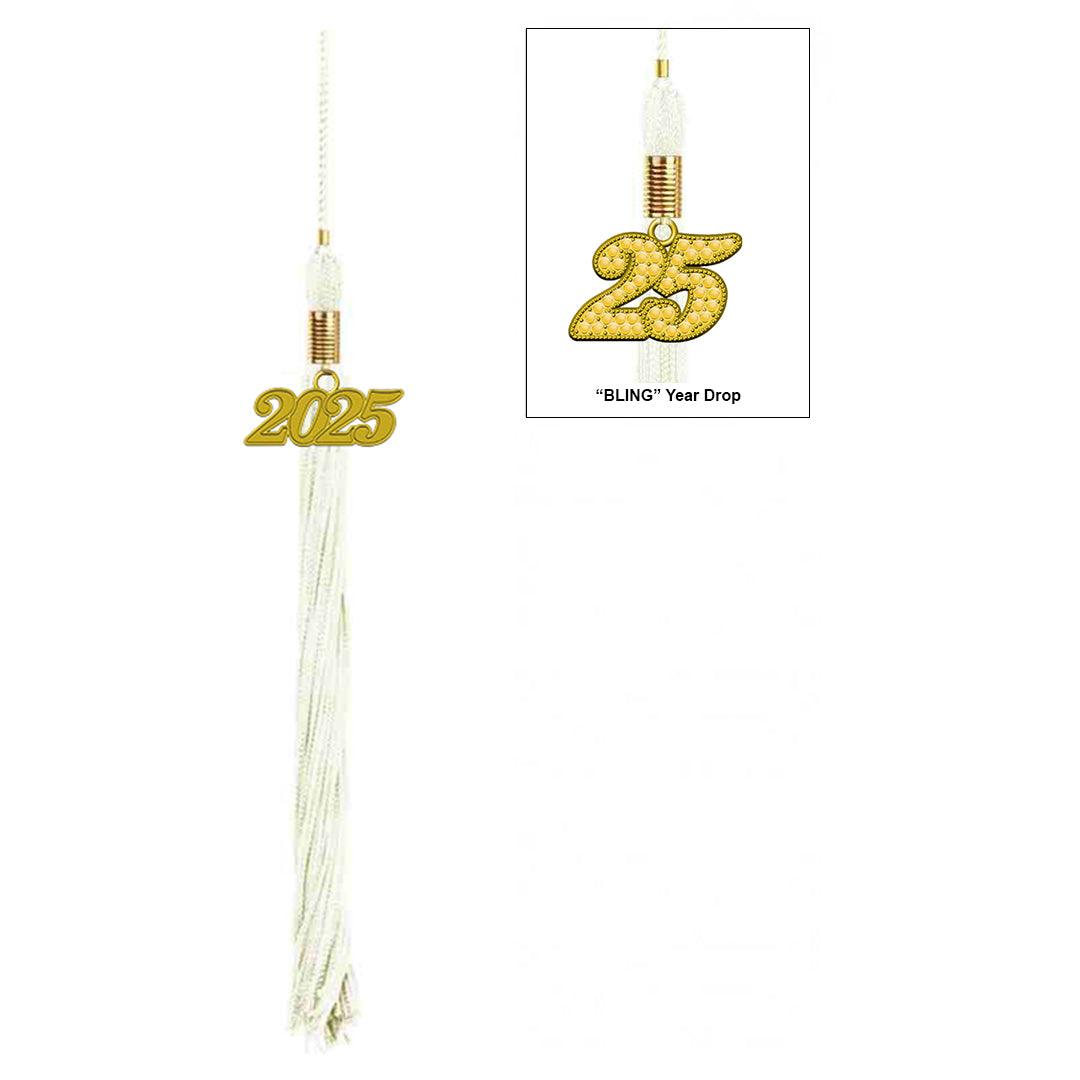 Shiny White Kindergarten/Preschool Cap & Tassel - Graduation Gown and Cap