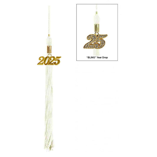 Matte White Junior High/Middle School Cap & Tassel - Graduation Gown and Cap