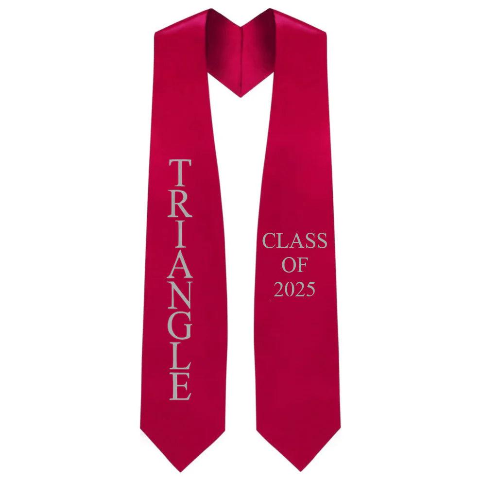 Triangle Lettered Stole W/ Year - Graduation Gown and Cap