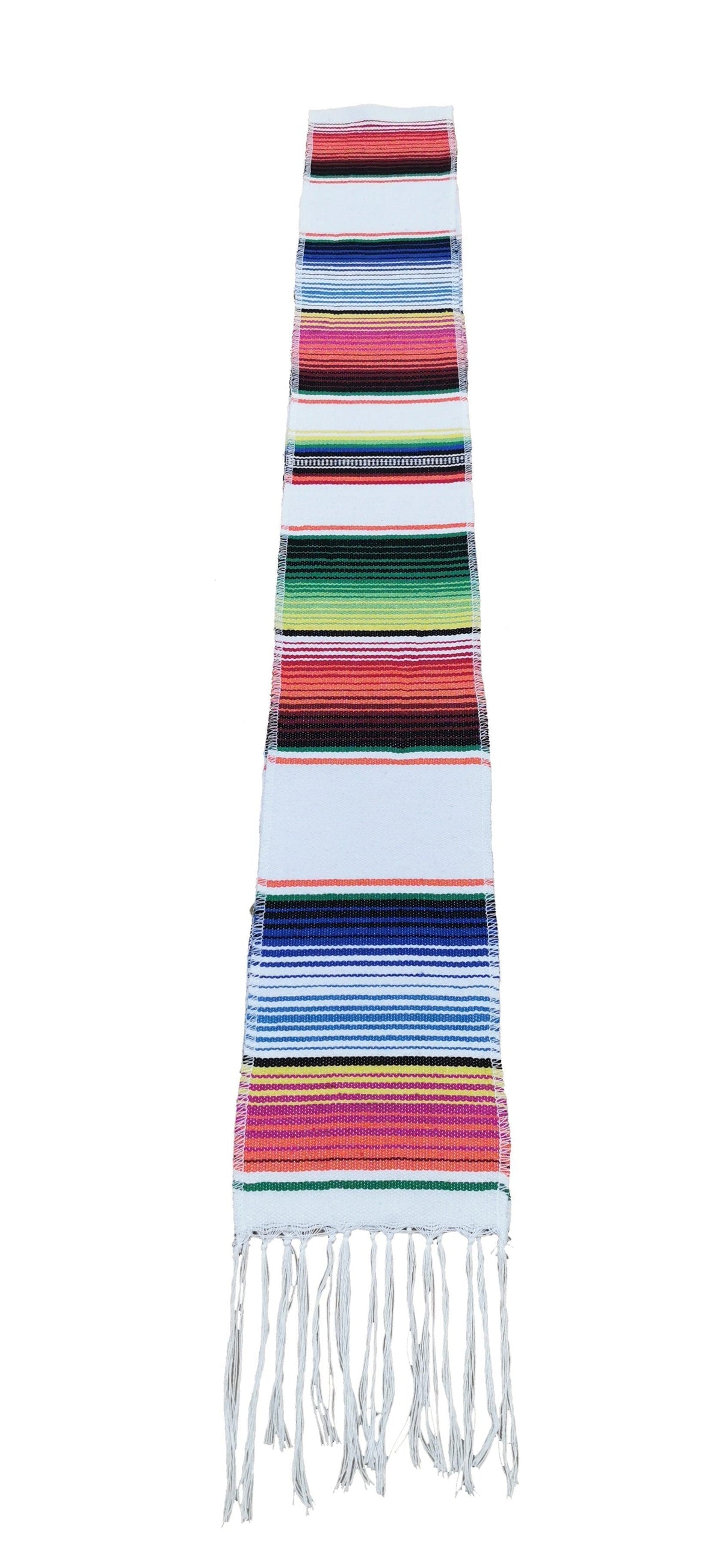 White Mexican Serape Graduation Stole/Sash - Graduation Gown and Cap