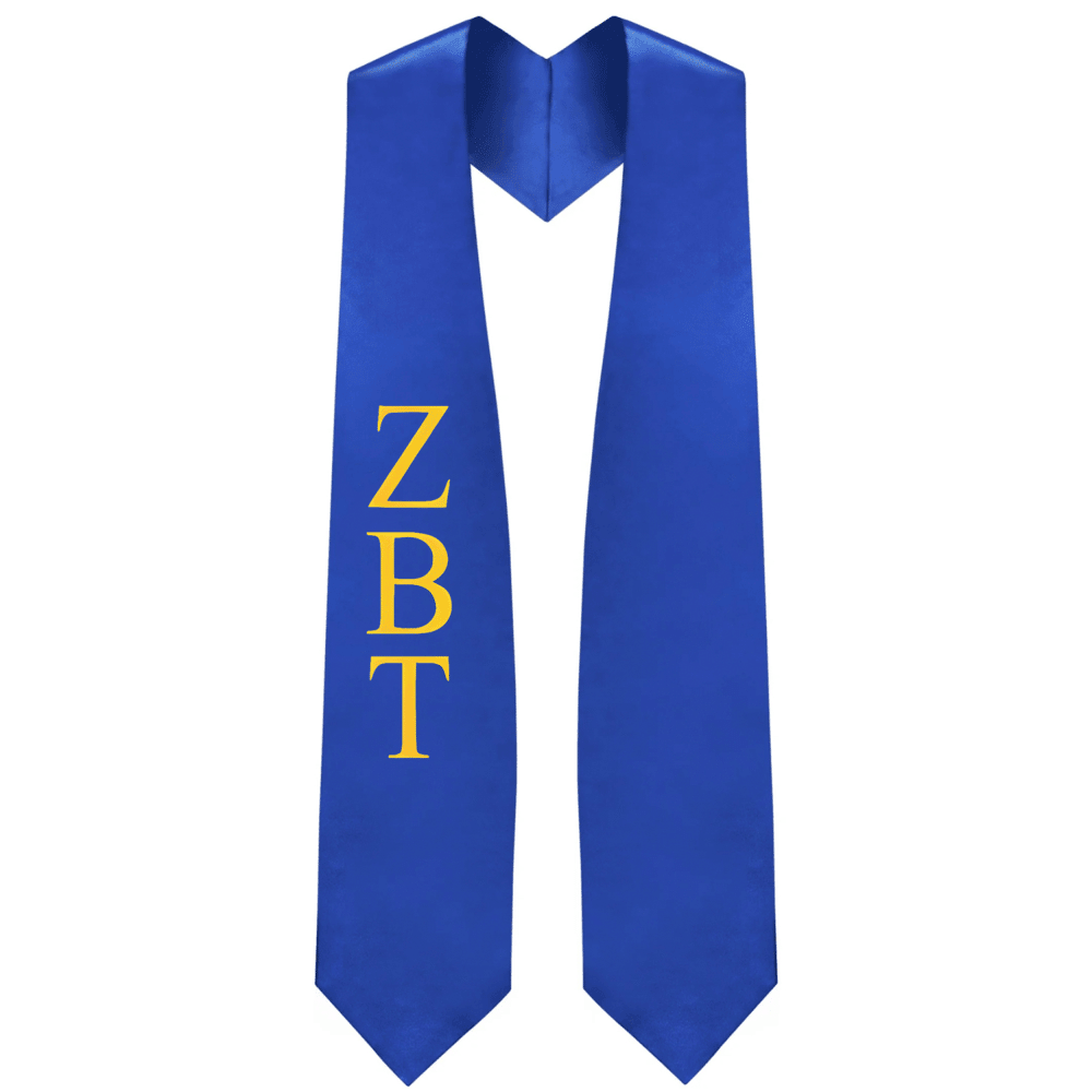 Zeta Beta Tau Greek Lettered Stole - Graduation Gown and Cap