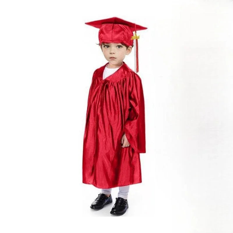12 Colors Shiny Kindergarten/Preschool Graduation Cap and Gown - Graduation Gown and Cap
