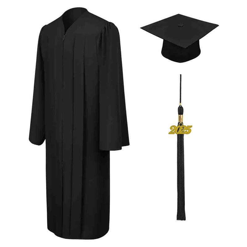 Matte Black High School Cap & Gown - Graduation Gown and Cap