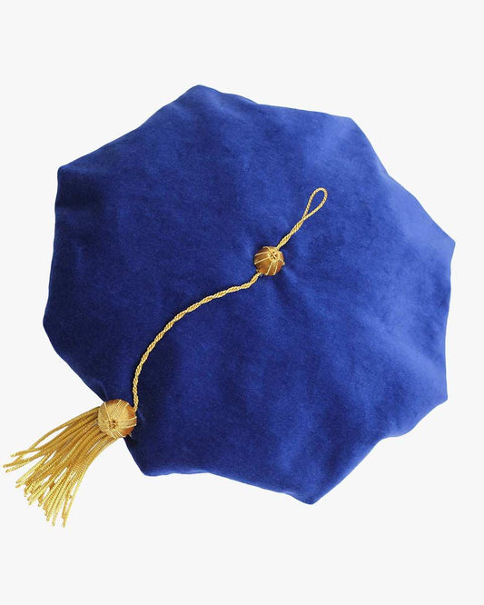 Blue Deluxe Doctorate Tam – 6-8 Sided Available - Graduation Gown and Cap