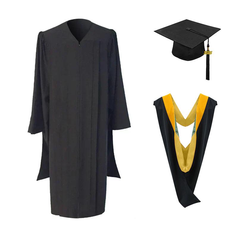 Masters Cap, Gown & Hood Package for Cal State Sacramento Graduation - Graduation Gown and Cap