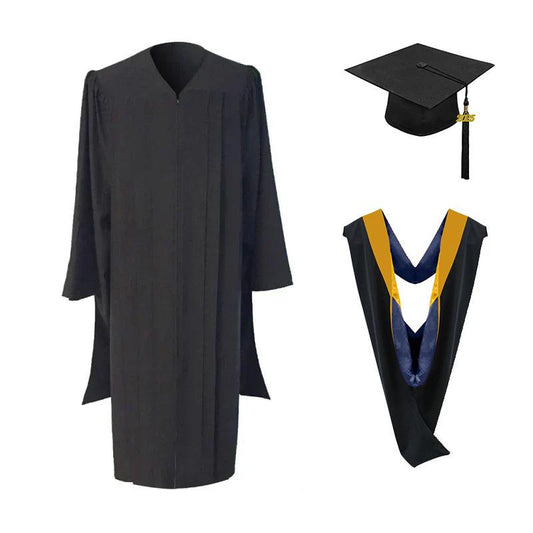 Masters Cap, Gown & Hood Package for Cal State Maritime Academy Graduation - Graduation Gown and Cap