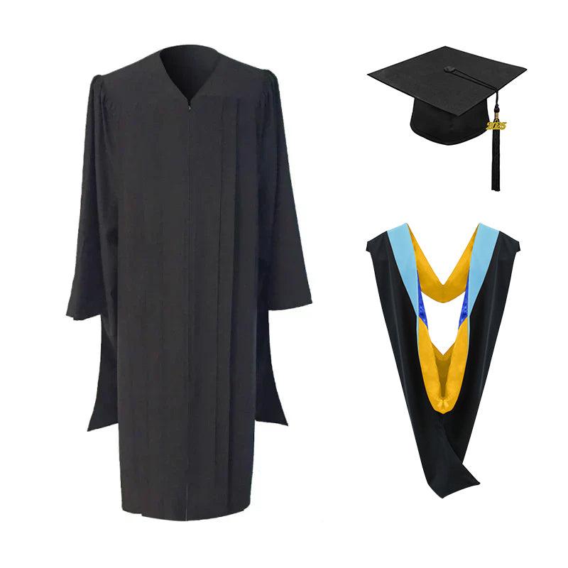 Masters Cap, Gown & Hood Package for UC Riverside Graduation - Graduation Gown and Cap