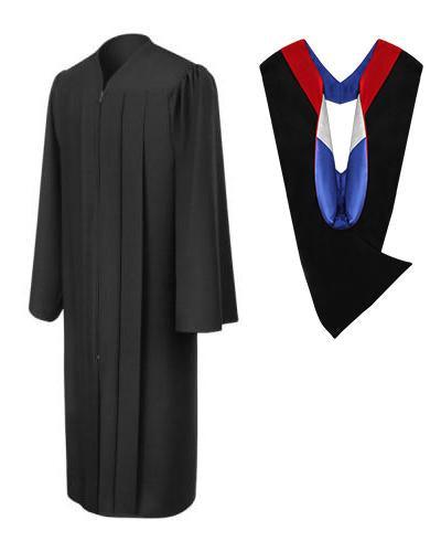 Matte Black Bachelors Academic Gown & Hood Package - Graduation Gown and Cap