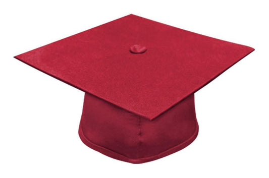Matte Red High School Cap - Graduation Gown and Cap