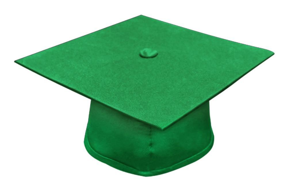 Matte Green Junior High/Middle School Cap - Graduation Gown and Cap