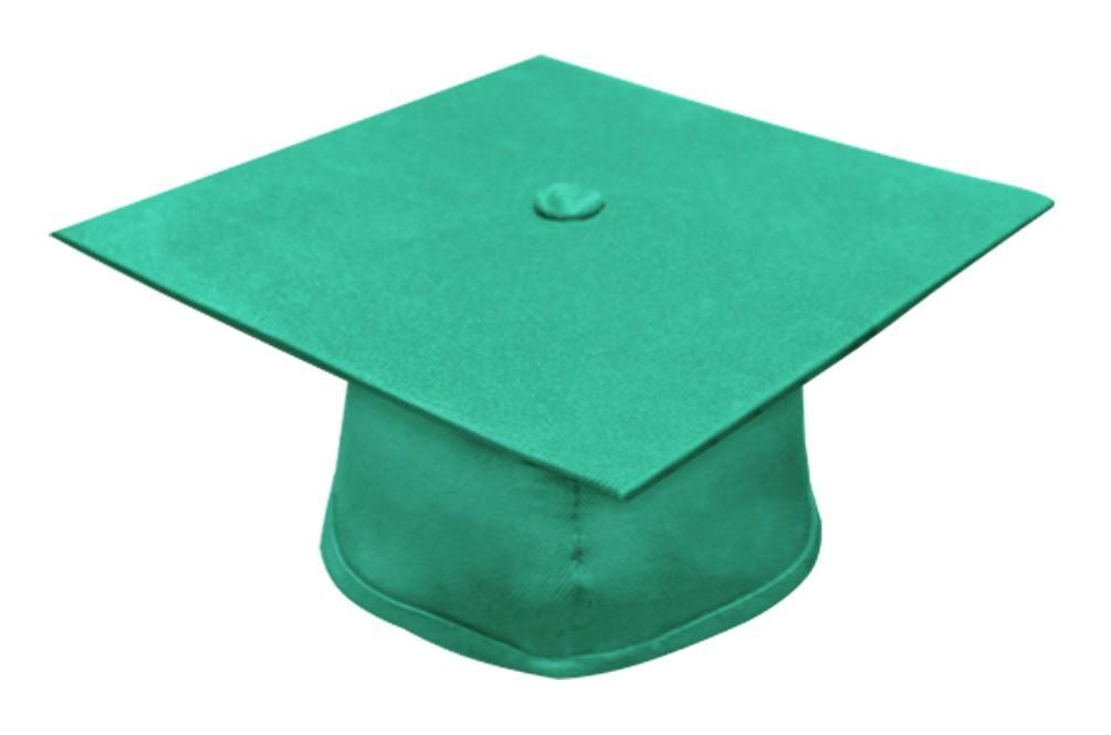 Matte Emerald Green Junior High/Middle School Cap - Graduation Gown and Cap