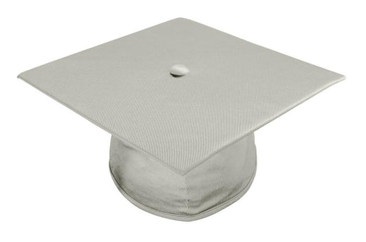 Shiny Silver Junior High/Middle School Cap - Graduation Gown and Cap