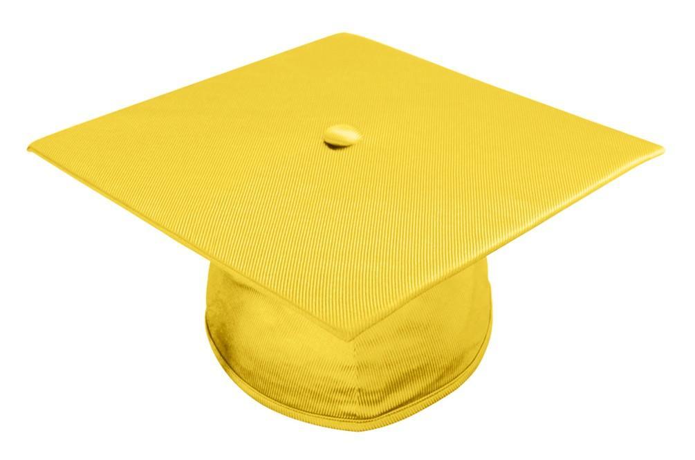 Shiny Gold High School Cap - Graduation Gown and Cap