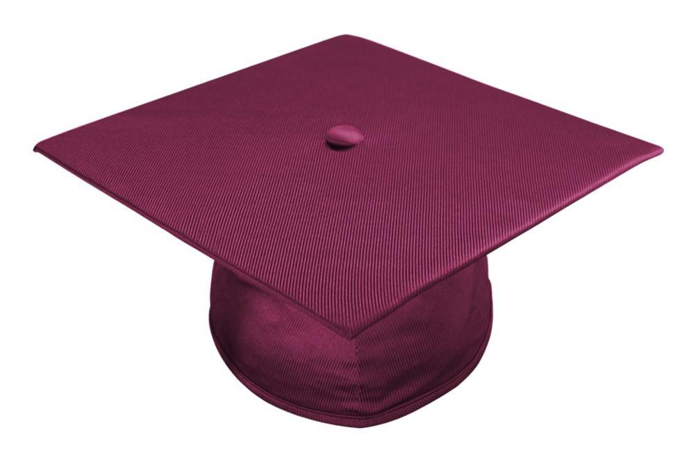 Shiny Maroon Junior High/Middle School Cap - Graduation Gown and Cap