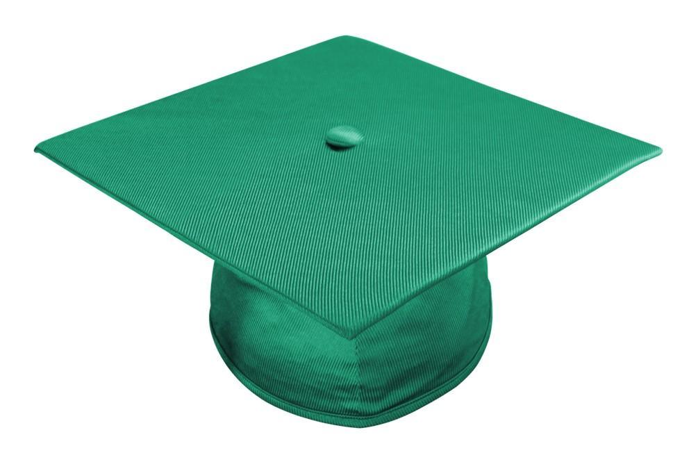 Shiny Emerald Green Junior High/Middle School Cap - Graduation Gown and Cap