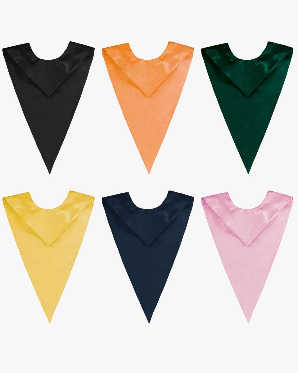 Traditional One Color V Stoles - 10 Colors Available - Graduation Gown and Cap