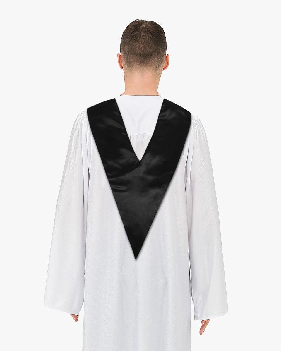 Traditional One Color V Stoles - 10 Colors Available - Graduation Gown and Cap