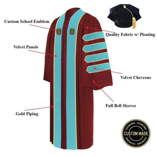 Custom Doctoral Graduation Gown And Tam Package Doctorate Regalia - Graduation Gown and Cap