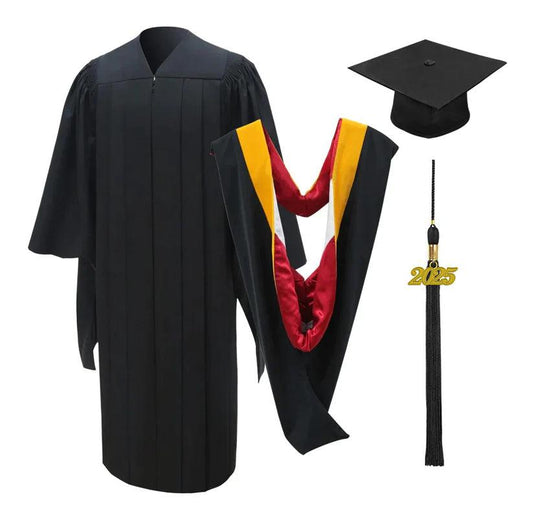 Deluxe Masters Graduation Cap, Gown & Hood Package - Graduation Gown and Cap