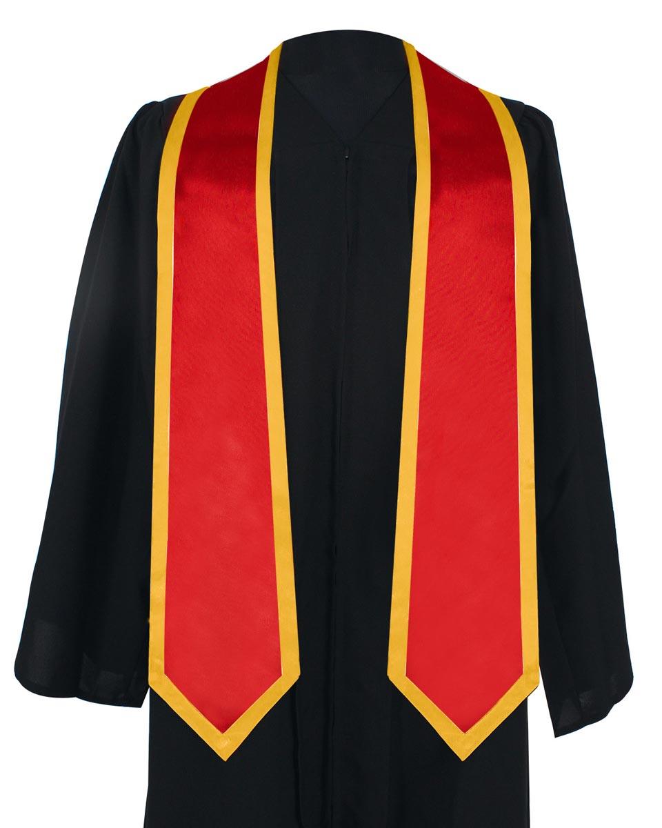 Graduation Stoles Classic End With Trim - 11 Colors Available - Graduation Gown and Cap