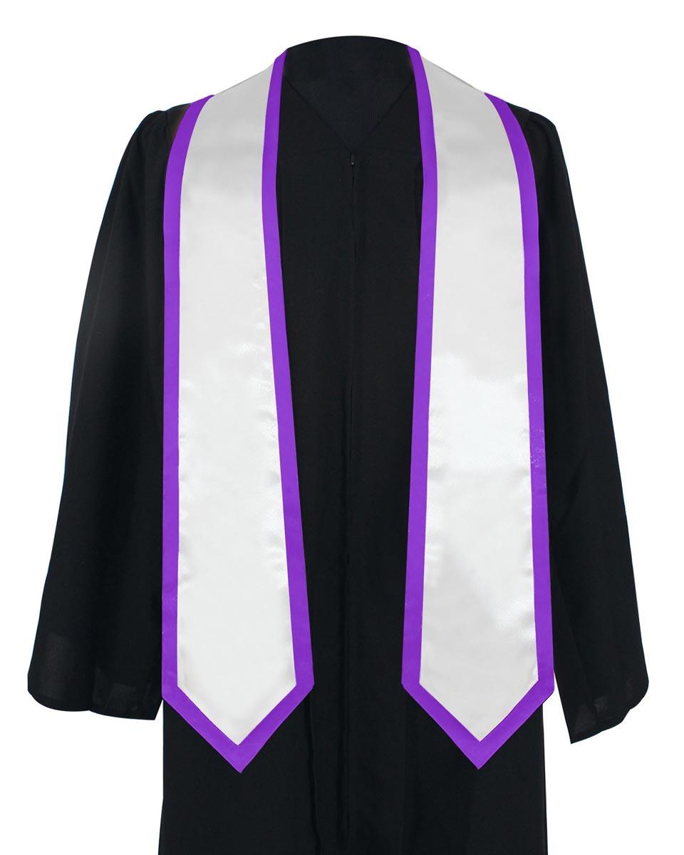Graduation Stoles Classic End With Trim - 11 Colors Available - Graduation Gown and Cap