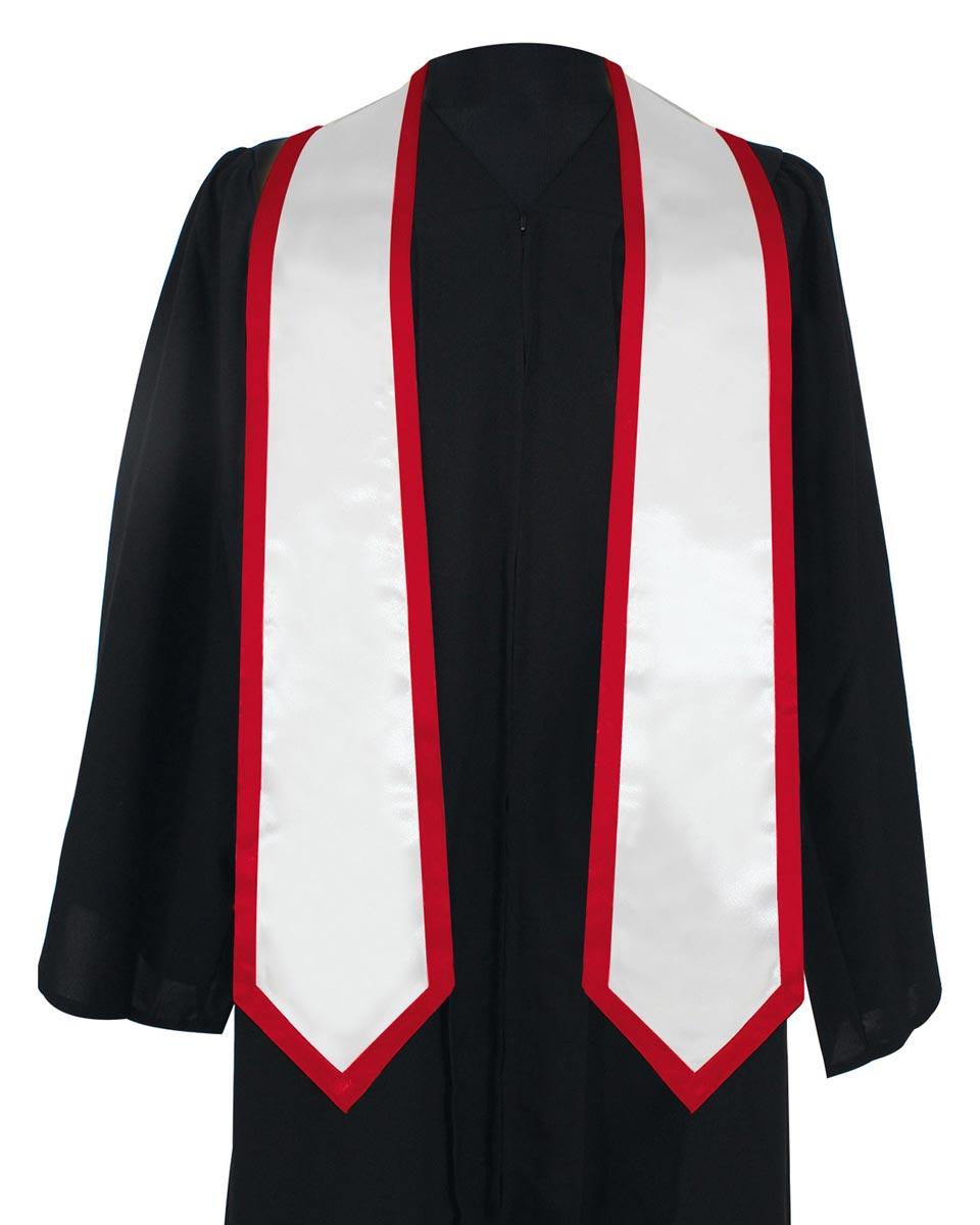 Graduation Stoles Classic End With Trim - 11 Colors Available - Graduation Gown and Cap