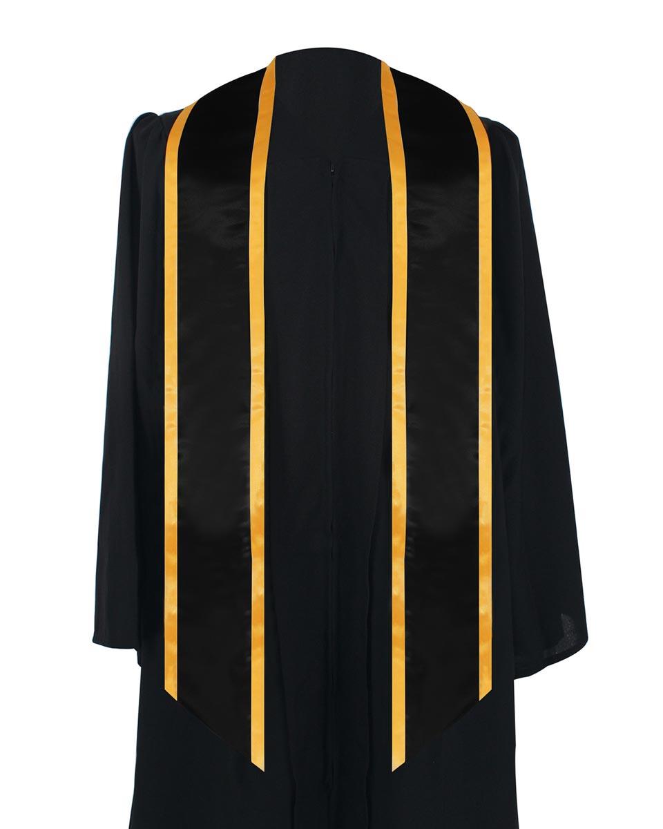 Graduation Stole Angled End With Trim - 11 Colors Available - Graduation Gown and Cap