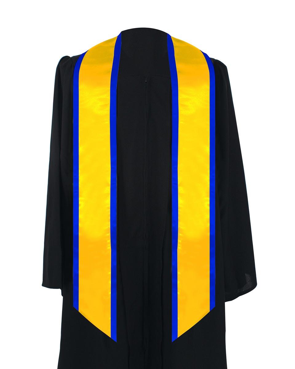 Graduation Stole Angled End With Trim - 11 Colors Available - Graduation Gown and Cap