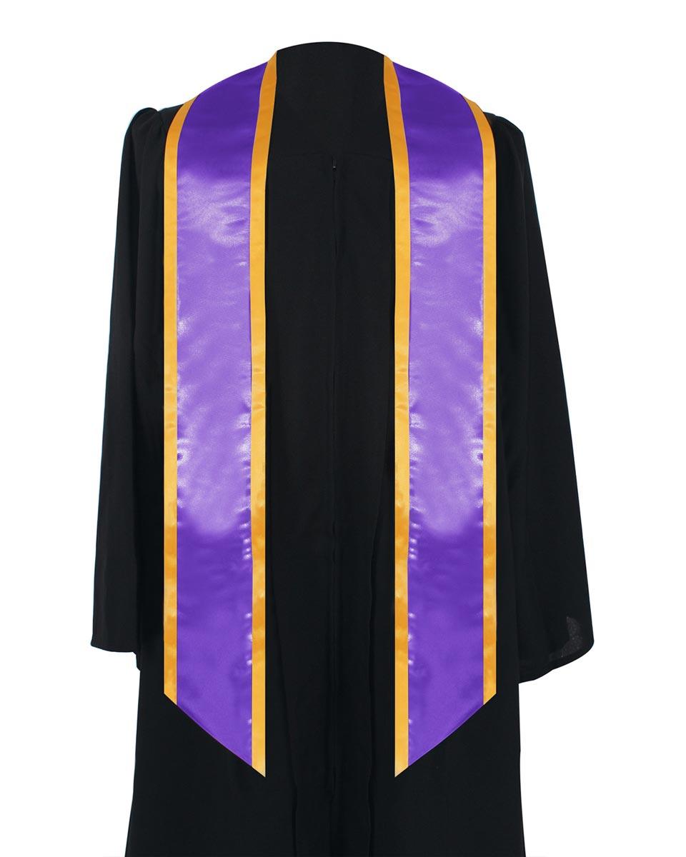Graduation Stole Angled End With Trim - 11 Colors Available - Graduation Gown and Cap