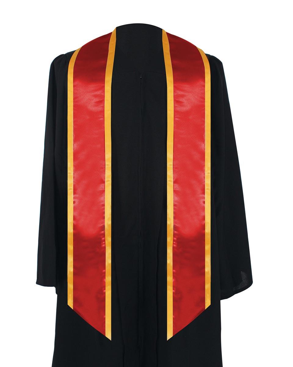 Graduation Stole Angled End With Trim - 11 Colors Available - Graduation Gown and Cap