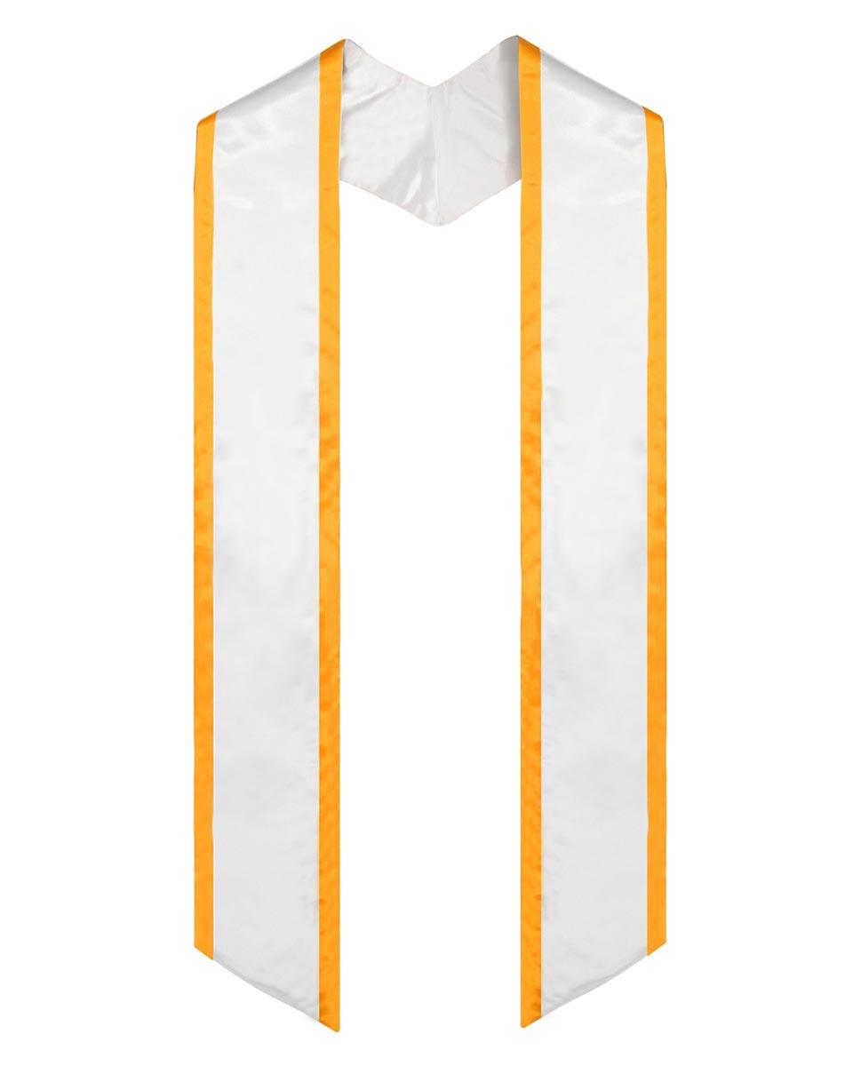 Graduation Stole Angled End With Trim - 11 Colors Available - Graduation Gown and Cap
