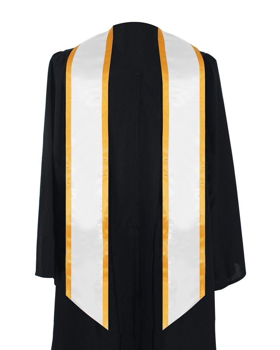 Graduation Stole Angled End With Trim - 11 Colors Available - Graduation Gown and Cap