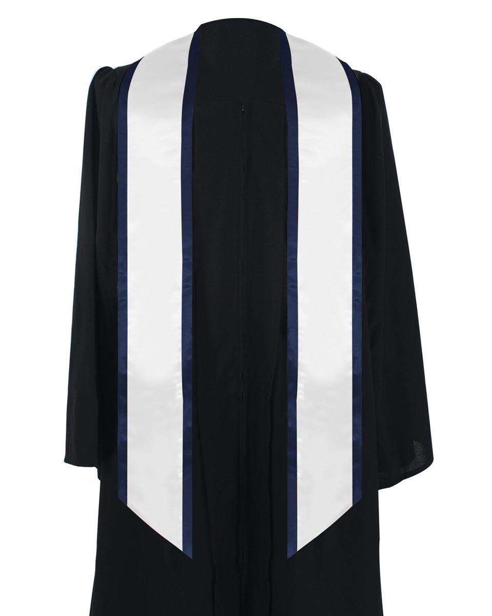 Graduation Stole Angled End With Trim - 11 Colors Available - Graduation Gown and Cap