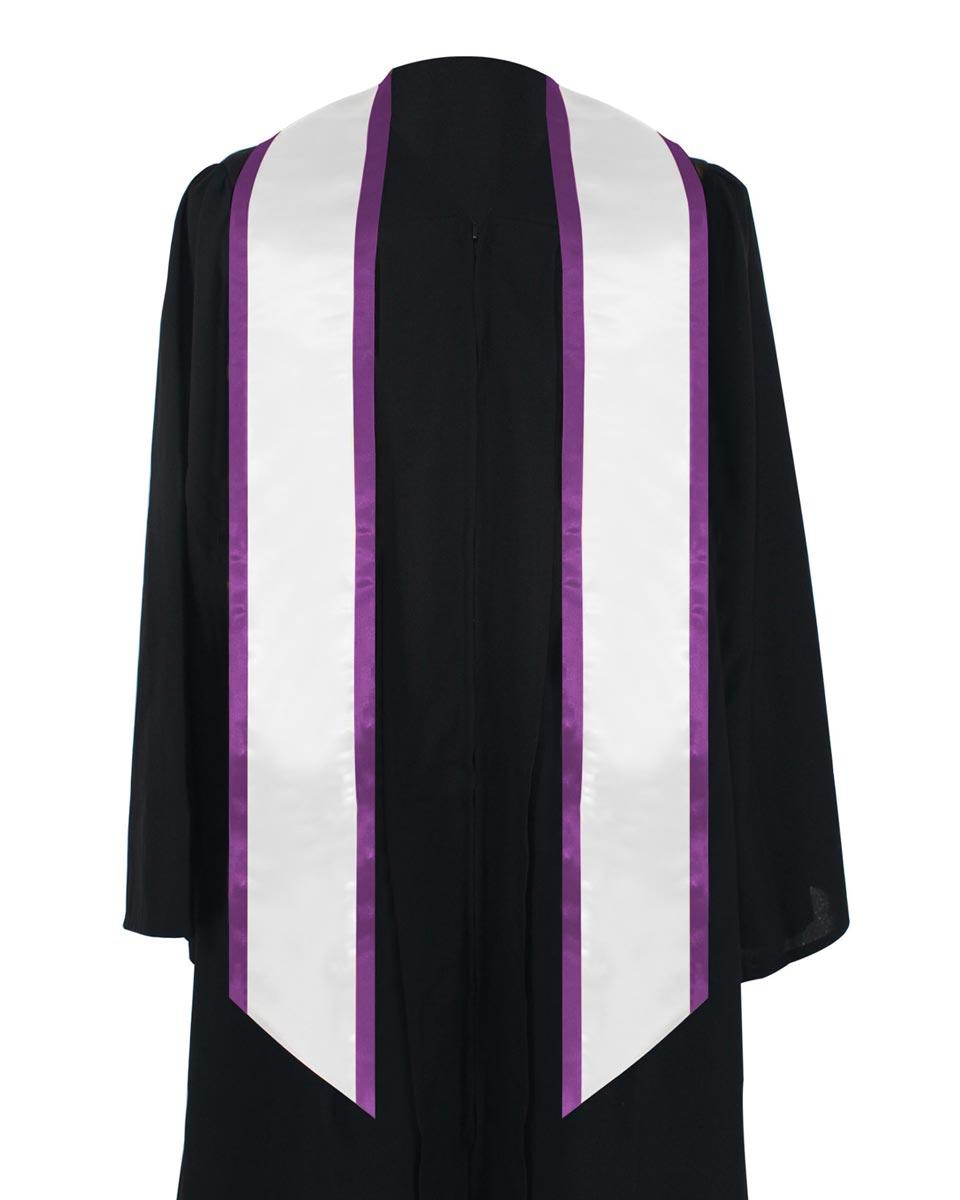 Graduation Stole Angled End With Trim - 11 Colors Available - Graduation Gown and Cap