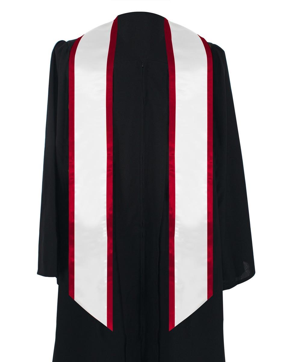 Graduation Stole Angled End With Trim - 11 Colors Available - Graduation Gown and Cap